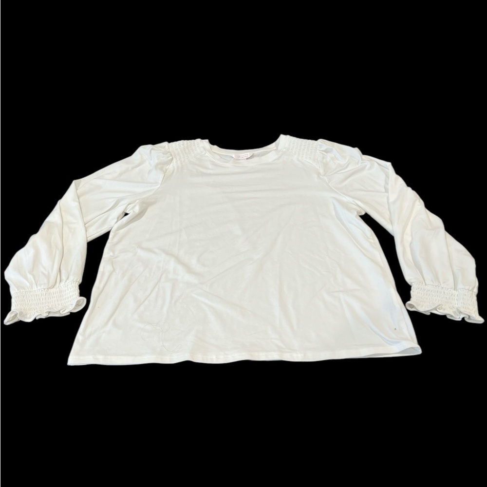 Lauren Conrad Womens Long Sleeve Top, EUC, Size-XL, Color-White